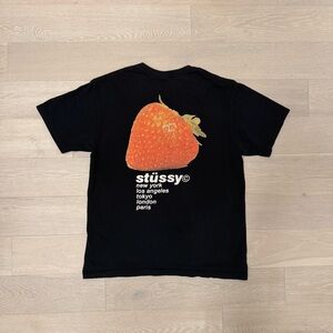 Stussy ‘Strawberry’ Black Tee